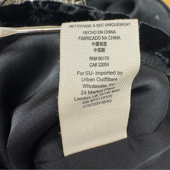 Free People Black Velvet Beaded Danced to Pieces Mini Dress - Picture 6 of 7